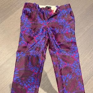 J Crew Midnight Floral Jacquard pants